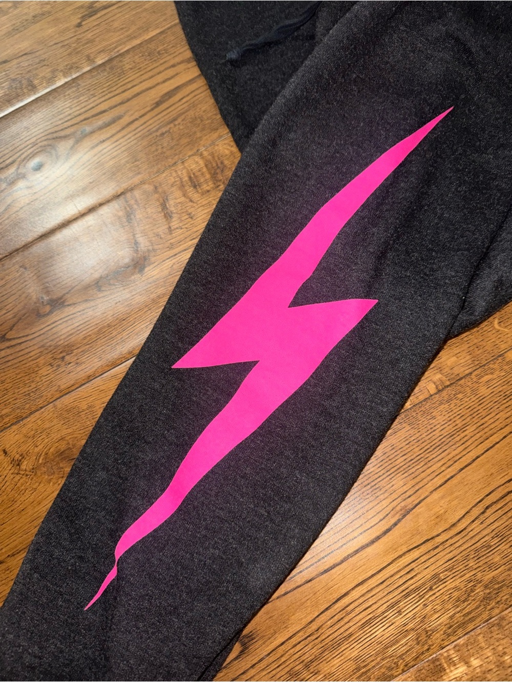 Aviator Nation Charcoal Hot Pink Bolt Sweats Size Small - Picture 6 of 6